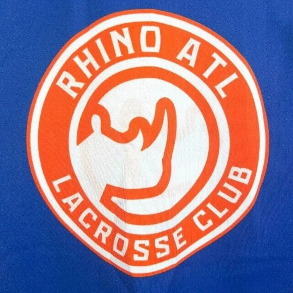Rhino Lacrosse Academy Reversible Jersey Top Youth L/XL White Blue Orange# 18‎